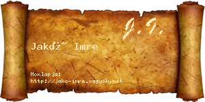 Jakó Imre névjegykártya